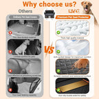 Hard Bottom Car Seat Cover for Dog swith Removable Soft Blankets,Scratch-Proof and Anti-Slip Car Dog Hammock for Large Dogs Brown for Car, SUV
