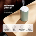 Waterless Diffuser for Essential Oil, Car Diffsuer, Battery Operated Nebulizer, 0.7 Fl Oz/ 20mL, Mini Scent Air Machine, 3 Timers & 3 Mist Levels for Home, Room, Car, Office - AN6 Green Lily