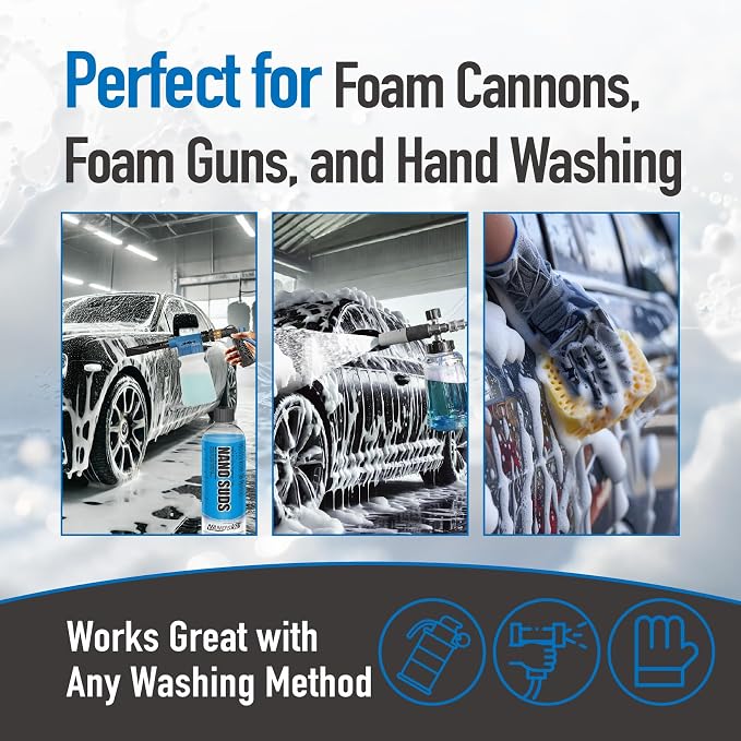 NANO SUDS Foaming Car Wash Shampoo 5 Gallons - Works with Foam Cannon, Foam Gun, Bucket Washes, Car Soap for Pressure Washer | Safe for Cars Trucks, Motorcycles, RVs & More | Fruity Scented, 640 Fl Oz (Pack of 1), Blue