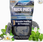 Truck Puck Watermint Fragrancee Car Air Freshener – Long-Lasting Car Deodorizer, Refillable Vent & Visor Clip Auto Air Freshener for Car, Truck & SUV, Premium Fragrance, Pack of 3