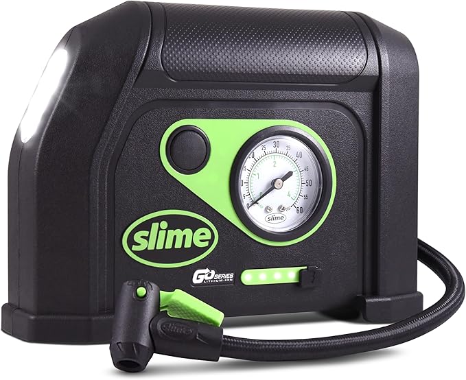 40084 Tire Inflator, Cordless, Portable Air Compressor Pump, Lithium Ion Battery and LED Light, Rechargeable, 8 min Inflation