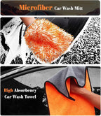 7PCS Motorcycle Cleaning Kit with 2-Size Bendable Wheel Brushes-Hard Reach Brush,Tire and Chain Brush, Boar Hair Detailing Brush, Wash Mitt & Microfiber Towel for Dirt Bike & Car Wheels