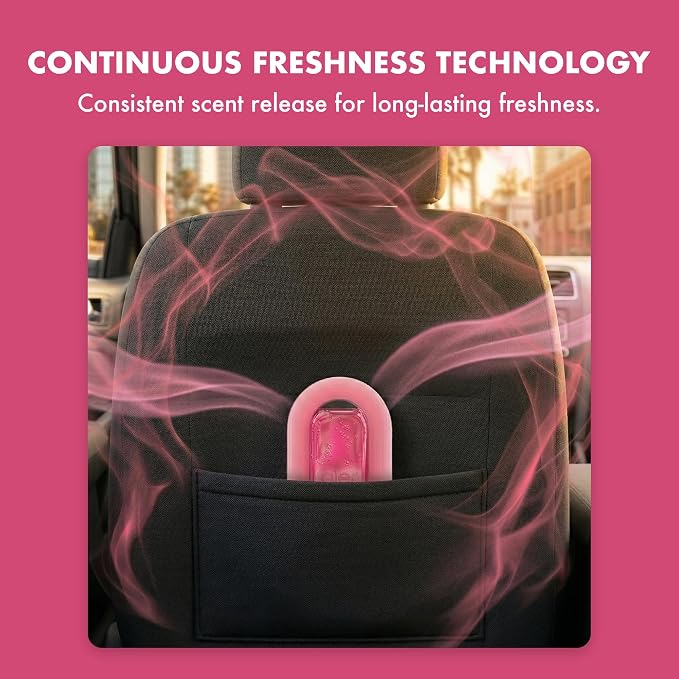 AER O Hanging Car Air Freshener Gel – Rose Blossom, Long Lasting 30 Days, Leak-Proof Odor Neutralizer, Rear-View Mirror Car Air Freshener with Steady Freshness Technology, Pack of 4
