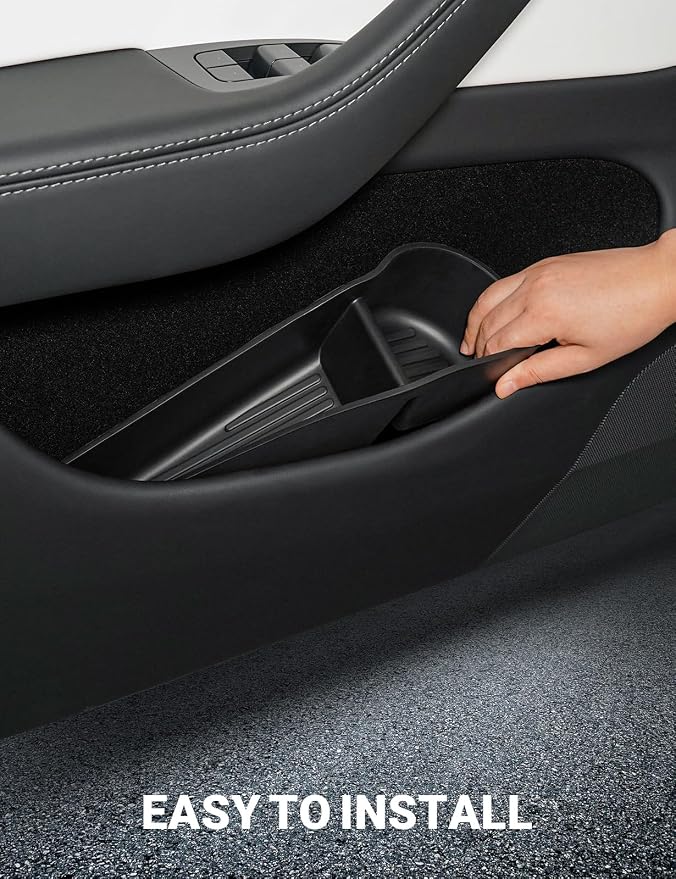 2026 Tesla Model Y Juniper & Model Y L Door Side Storage Box Door Pocket Liner Side Organizer Tray Waterproof TPE Front & Rear Model Y Juniper (Standard/Premium/Performance 2025/2026)