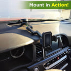 Cell Phone Mount for Truck Phone Holder for Truck Drivers - Heavy Duty Suction Cup + Dashboard Pad, iPhone Holder for Dashboard Window 16.9 inch Long, for iPhone & Samsung, Big Rig Trucker, Black