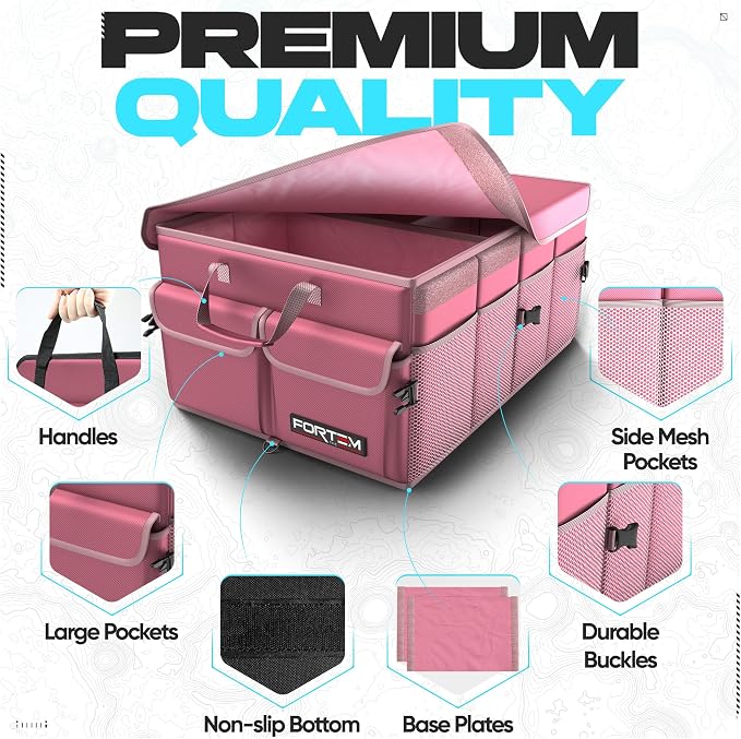 Trunk Organizer For SUV Car Trunk Organizer, Foldable Storage, Car Accessories for Women Men, Collapsible Bag, 600D Oxford, Non Slip Bottom, Straps, Soft Cover (65L)
