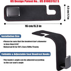 Car Seat Back Hook Universal Auto Storage Hanger Suede with Metal Car Seat Organizer for Handbag Purse Coat Umbrellas Grocery Bags 2 Pack Black