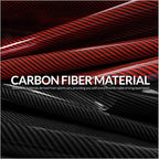 Car Steering Wheel Cover Set Bright Carbon Fiber Wrap Non-Slip 3pcs Steering Wheel Accessories 14.5-15 inch Universal (Red Black)