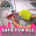 Mr. Pink Car Wash Soap & Chenille Wash Mitt Kit - 16 oz High Foaming Auto Shampoo with Plush Microfiber Mitt - Safe for Cars, Trucks, Motorcycles, and RVs - Scratch-Free Cleaning Combo
