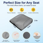 Car Seat Cushion – Memory Foam Pad for Driving Comfort – Boosts Height and Relieves Coccyx & Lower Back Pain – Car, Truck, Office Chair (Leather & 4D Mesh Gray)