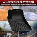 Floor Mats & Backrest Mats & Cargo Mat for Hyundai Kona EV Electric 2025 2024 (Not for Gas), All Weather TPE Custom Fit Floor Liners with Full Set Car Mats & Trunk Mats Accessoires, Black