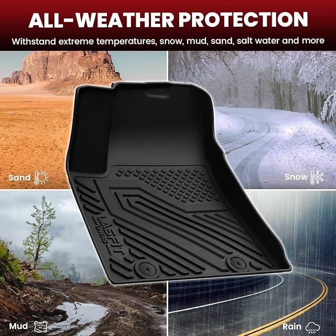 Floor Mats & Backrest Mats & Cargo Mat for Hyundai Kona EV Electric 2025 2024 (Not for Gas), All Weather TPE Custom Fit Floor Liners with Full Set Car Mats & Trunk Mats Accessoires, Black