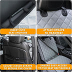 Waterproof Car Front Seat Cover for Dogs, PU Leather Car Seat Protector for Pets,Nonslip Scratchproof Front Passenger seat Covers Fits for Cars, Trucks, SUVs (Grey, Front Seat Cover)