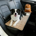 Dog Car Seat Cover, Pet Couch Covers for Car and Sofa, Non-Slip Backseat Pet Bed Mat, Machine Washable, Soft Plush Travel Seat Protector with Portable Storage Bag (Brown,23.6''×70'')