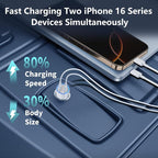[Apple MFi Certified] iPhone 17 Car Charger Fast Charging, 90W Dual PD Power Cigarette Lighter USB-C Car Charger with 2Pack Type-C Cord for iPhone 17/17 Pro Max/16 Pro/15/Galaxy S26/S25/Pixel
