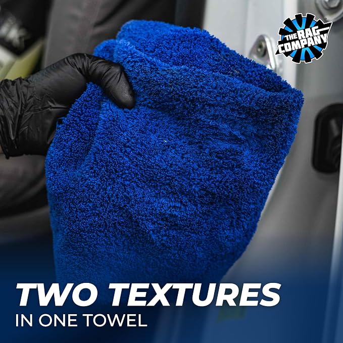 Creature Edgeless Auto Detailing Towels (10-Pack) Professional 70/30 Blend, Dual-Pile Plush Microfiber, Buffing & Polishing, 420gsm, 16in x 16in, Royal Blue