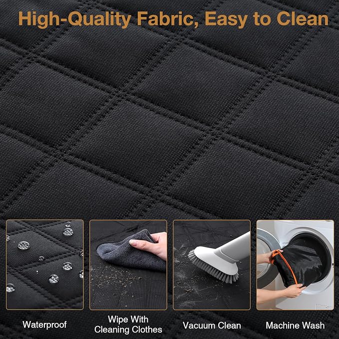 Dog Car Seat Cover for Back Seat, Back Seat Extender for Dogs 52 * 24.4in, Foldable in The Car, Hard PVC Panels Bottom Support to 330 lbs, for Cars/Mid-Size SUV/Small Truck