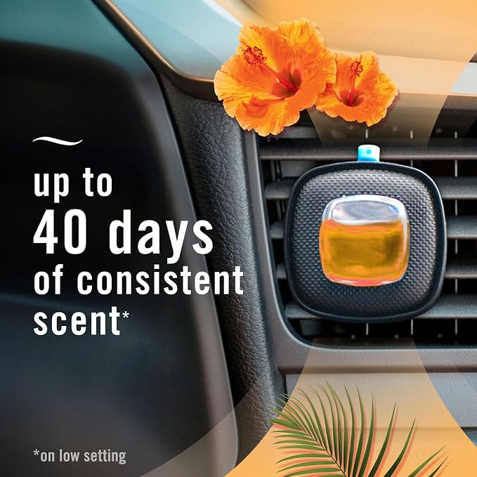 AUTO Air Freshener, Odor-Fighting Automotive Vent Clip, Scented Car Accessories, Long Lasting for Strong Odors, Tropical Beach Scent, 2 Count