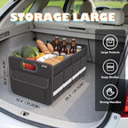 Trunk Organizer, Car Storage, Reinforced Handles, Collapsible Multi-Compartment Car Organizers, Foldable, Waterproof, 2 Compartments, Suitable for Car Accessories, SUV (Black, Standard)