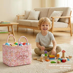 Floral Fabric Storage Basket Car Interior Storage Basket Underwear Sundries Laundry Baskets Supplies Home Organizer Bag (style 8)
