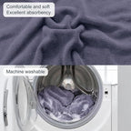 Car Seat Towel Cover, 2pcs Universal Front Seat Protector for Cars, SUVs and Trucks, Sweat Towel Car Seat Cover for Gym, Yoga, Swimming, Pets and Family Travel, Purple Gray