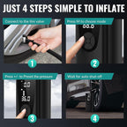 Upgrade Tire Inflator Portable Air Compressor-180PSI Air Pump for Car Tires-Electric 3X Faster Tire Inflation-Cordless Tire Pump with Pressure Gauge for Car, Motorcycle, Bicycle, Ball and More (Black)