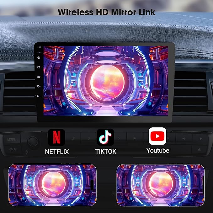 Carplay Screen for Car, 9 inch Wireless CarPlay & Android Auto,Backup Camera,Double Din Car Stereo,GPS Navigation, ZLink,Audio Receivers, Music Player (9 inch)