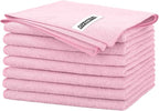 Pink Microfiber Cleaning Cloth -Pack of 8, Highly Absorbent Cleaning Rags, 16"X12" All Purpose Cleaning Towels for Housekeeping, Kitchen, Car, Lint Free and Reusable Microfiber Towels