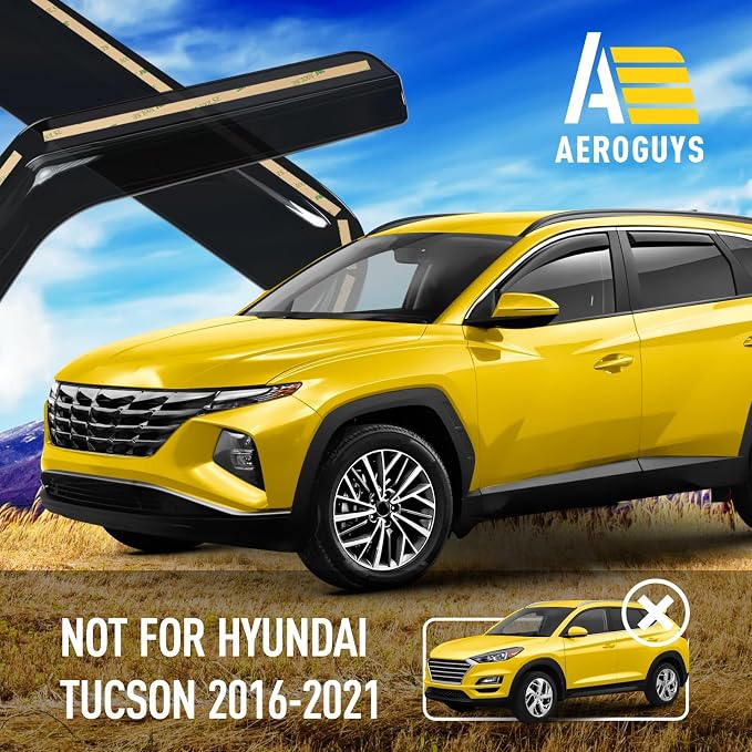 Extra Durable Window Deflectors in-Channel Window Visors Rain Guards Fit for Hyundai Tucson 2022-2026, Sun Visors, Wind Vent for Shades, Exterior Car Accessories - 4pcs. AG0943