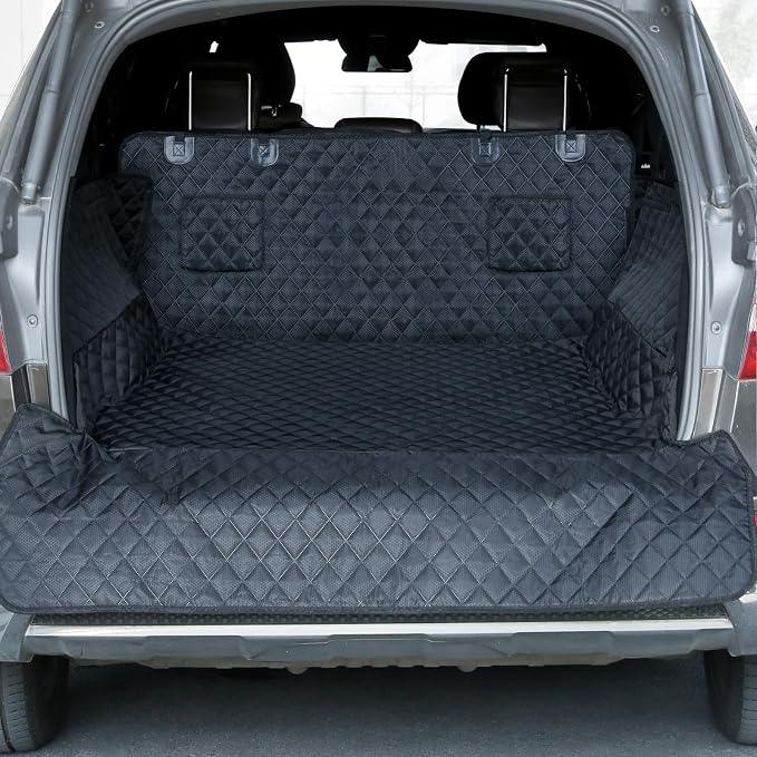 SUV Cargo Liner for Dogs, Waterproof Pet Cargo Cover Dog Seat Mat for SUVs Sedans Vans with Bumper Flap Protector, Scrachproof Non-Slip Large Size Dog Seat Mat Universal Fit