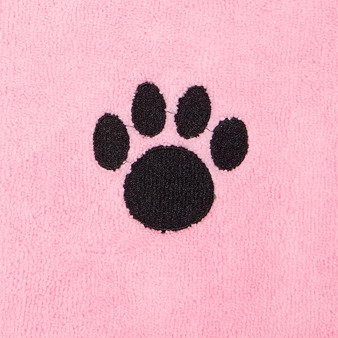 Pet Grooming Microfiber Towel, Embroidered Collection, X-Large,41x23.5, Pink (Pack of 12)