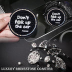 2PCS Bling Crystal Rhinestone Cup Holder Coaster – 2.75 Inch Anti-Slip Auto Insert Cup Coaster – Sparkling Interior Decor Accessories for Cars & Vehicles (Black & Colorful)