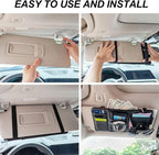 2 Pack Car Sun Visor Pocket Organizer, Auto Interior Accessories Car Truck Visor Organizer Storage Pouch Case Bag for Cards, Pens and Documents - Pink