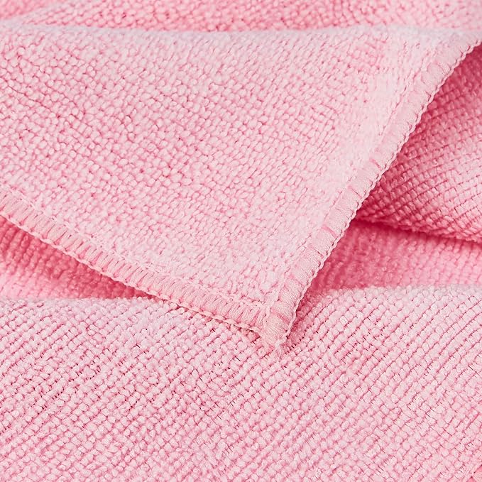 Microfiber Cleaning Cloths, Ultra Absorbent, Scratch Free, Non-Abrasive, Reusable and Washable, All-Purpose, Car Detailing, 16" x 12", Green/Gray/Pink (Pack of 288)
