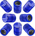 Tire Valve Stem Caps for Car American Flag Tires Air Caps Cover 8 Pack Corrosion Resistant Premium Alloy Universal for SUV Truck Motorcycle Bike Blue