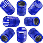 Tire Valve Stem Caps for Car American Flag Tires Air Caps Cover 8 Pack Corrosion Resistant Premium Alloy Universal for SUV Truck Motorcycle Bike Blue