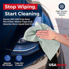 Microfiber Cleaning Cloth - Sea Green - 50Pcs (12.5x12.5 inch) High Performance - 1200 Washes, Ultra Absorbent Car Towel Traps Grime & Liquid for Streak-Free Mirror Shine - car Washing Cloth