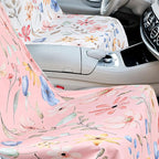 Car Seat Towel Covers with Storage Bag, 63 x 32 Inch Universal Non Slip Waterproof Sweat Protector for Car Truck, Gym Swimming Running, Machine Washable(2 Pack,Watercolor Flowers)
