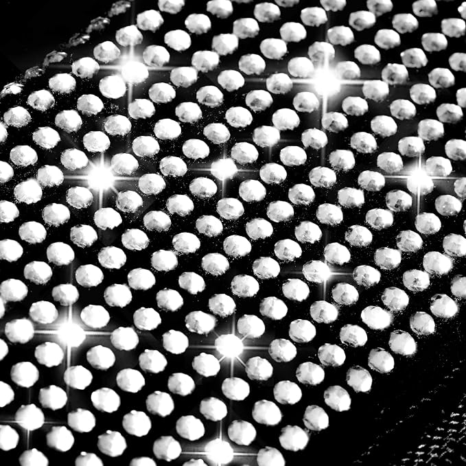 Bling Diamond Car Mats Shining Carpet Crystal Rhinestones Sparkly Glitter Floor Mats with Anti-Slip PVC Heel Pad Universal for Automotive SUV, Sedan, Van, 3pcs for Girl Women, Black Silver