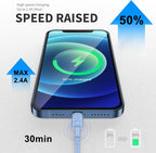 Car iPhone Carplay Cable, Car Charger Cord, USB A to Lightning Cable Fast Charging & Data Transfer for iPhone 14/13/12/11 Pro Max XR XS X 8 7 6 Plus SE Tangle-Free,3ft Blue