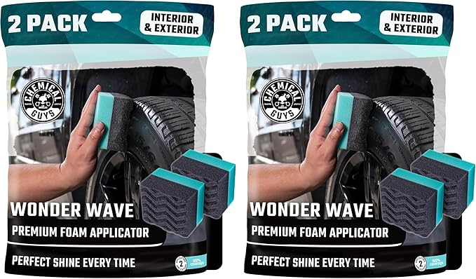 Wonder Wave Durafoam Tire Shine Applicator Pads - Foam Pads for Applying Tire Dressings, Protectants, Wax, Polish and Car Detailer Products for Trucks and SUVs -, 2 Count (Pack of 4)