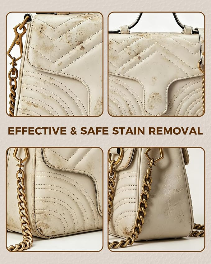 Leather Cleaner Set for Coach, Powerful Stain Removal with Gentle Care, Cleaning Kit for Coach Handbags, Wallets, Purses and Other Luxury Bags