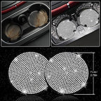 27 PCs Bling Car Accessories Set for Women, Steering Wheel Covers Universal Fit 15 Inch, Bling License Plate Frame, Bling Phone Holder, Bling Car Coasters (Silver Diamond)