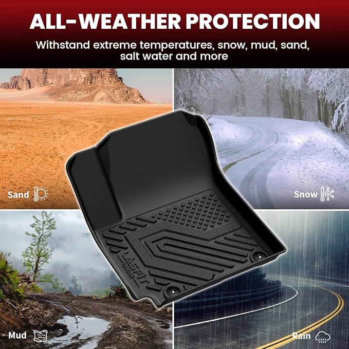 Floor Mats & Cargo Mats for Kia Soul 2025 2024 2023 2022 2021 2020 (Fit Cargo Floor in Higher Position) All Weather TPE Custom Fit Floor Liners Car Mats & Trunk Mats Full Set