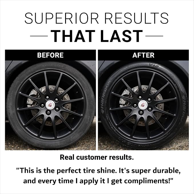 CAR GUYS Tire Shine Spray 1 Gallon Refill - The Perfect Deep Black Shine - Long Lasting Car Tire Dressing - No Sling & Dry to Touch - Sprayer Not Included