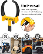 Universal Wheel Lock Heavy Duty Security Trailer Wheel Lock Anti Theft Wheel Locks for Cars SUV Camper Motorcycle Trailer Great Deterrent Bright Color with 3 Keys (Red-Yellow)