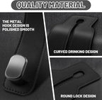 Amelity Purse Hook for Car, Car Seat Headrest Hooks for Purses & Bags | Car Interior Accessories for Women, Heavy Duty Leather Purse Hanger for Car, 2 Pack Black
