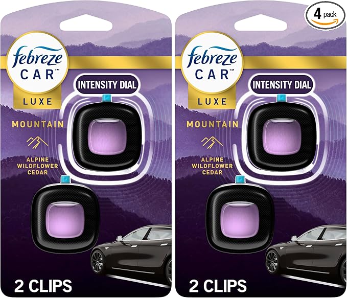 Car Mountain Scent Air Freshener Vent Clip,.07 oz,(Pack of 4)