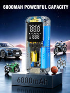 Tire Inflator Portable Air Compressor, 5X Faster Air Pump for Car Tires with Powerful Battery, 12V DC & Autostop, 150PSI Cordless Tire Pump for Car, Motorcycle, Bike, Balls