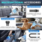 Handheld Vacuum Cordless, 15000PA Strong Suction Hand Held Car Vacuum Cleaner Portable with Multi-Nozzles & Washable Filter, Lightweight Rechargeable Vacuum Cleaner for Home, Car, Office, Pets